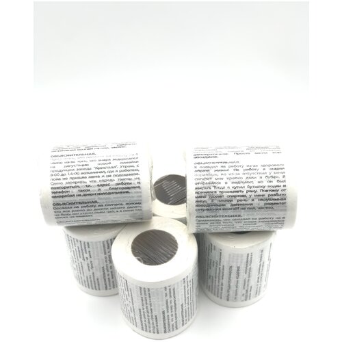 фото Набор из 6-ти рулонов сувенирной туалетной бумаги "объяснительная" эврика
