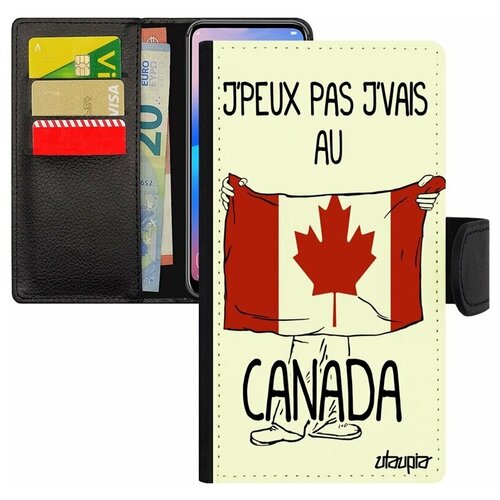 фото Чехол- книжка на смартфон apple iphone 7, "еду в канаду" страна туризм utaupia