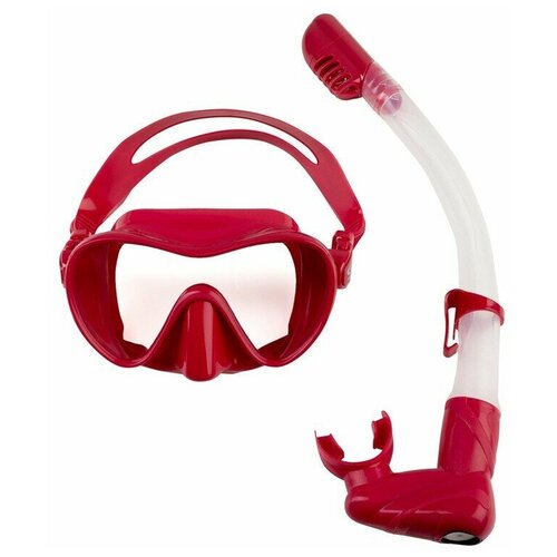 фото Scorpena набор scorpena маска+трубка для сноркелинга, тёмно-красн.