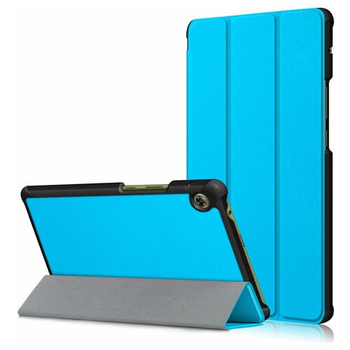 фото Чехол книжка для планшета huawei matepad t8 (2020), прочный пластик, трансформируется в подставку, автоблокировка экрана (голубой) zamarket