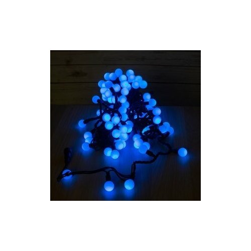 фото Beauty led светодиодная гирлянда большие шарики 100 синих led ламп 10 м, черный пвх, соединяемая, ip44 *