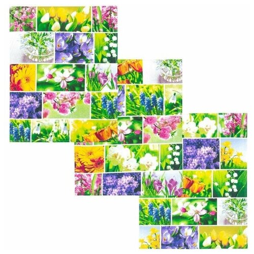фото Набор кухонных полотенец из рогожки (2 шт); первоцветы 2; размер: 45 х 60 артпостель