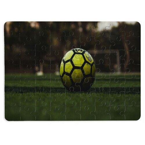 фото Пазлы coolpodarok футбол футбольный мяч зелёный трава 13х18см 63 эл. магнитный