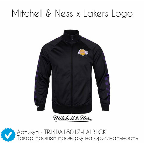 фото Олимпийка mitchell & ness mitchell & ness logo, размер l, фиолетовый, белый