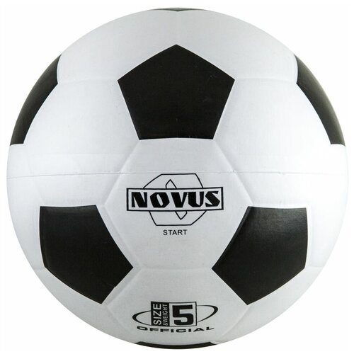 фото Мяч футбольный novus start, резина, бел/чёрн, р.5, 32 п, окруж 68-71