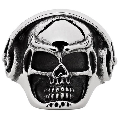 фото Zippo кольцо zippo, серебристое, в форме черепа, нержавеющая сталь, диаметр 20,4 мм
