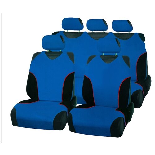 фото Чехлы-майки для автомобильных сидений acestyle (синие с черными вставками)