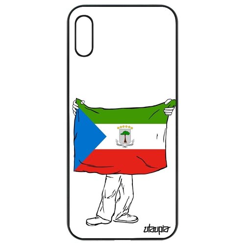 фото Качественный чехол на мобильный // honor 8a // "флаг гвинеи экваториальной с руками" путешествие дизайн, utaupia, белый