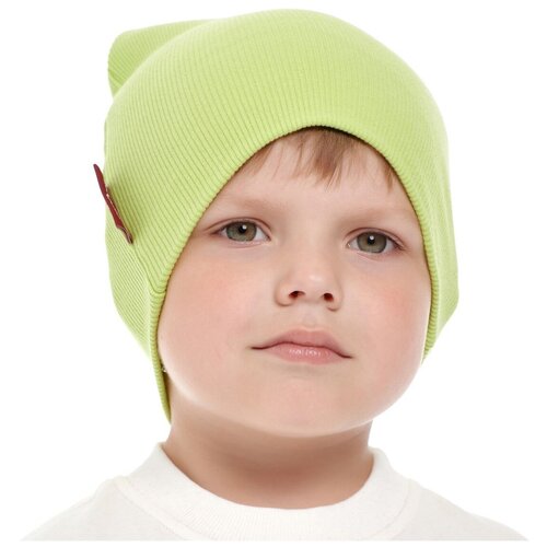 фото Шапка lucky child детская демисезонная, шерсть, хлопок, размер 42, зеленый