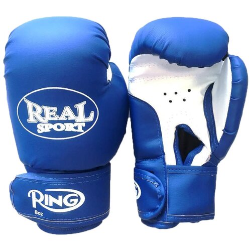 фото Боксерские перчатки realsport es-06 синий 12 oz