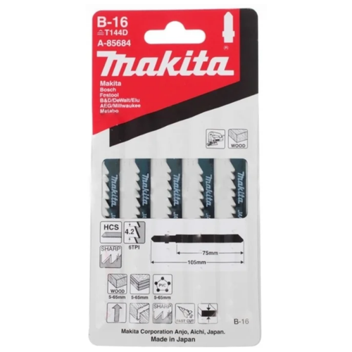 фото Набор пилок для электролобзика makita a-85684 5 шт.