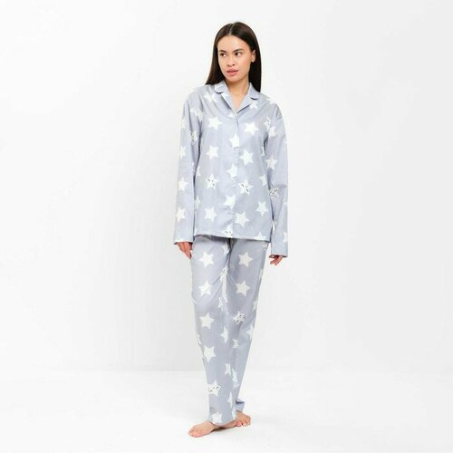 фото Пижама , брюки, рубашка, размер 40, серый pr-market