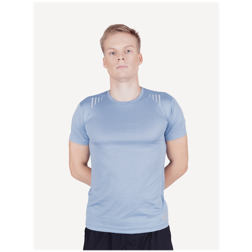 фото Мужская спортивная футболка nordski run (48/m, серо-голубой)