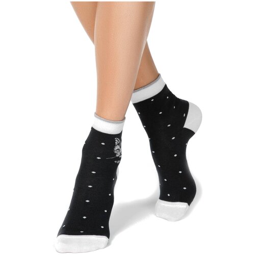 фото Женские носки conte elegant средние, размер 23, черный, белый