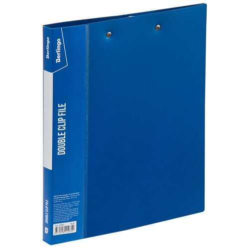 фото Berlingo папка с 2-мя зажимами standard а4, 17 мм, 700 мкм, пластик синий