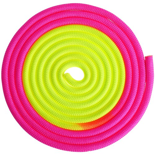 фото Скакалка гимнастическая утяжелённая, двухцветная, 3 м, 165 г, цвет жёлтый/розовый grace dance 446679 .