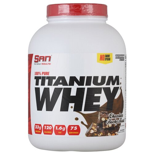 фото Протеин s.a.n. 100% pure titanium whey, 2270 гр., шоколадный роки роад