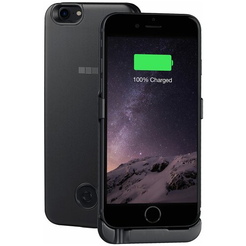 фото Чехол-аккумулятор interstep metal battery case для iphone 6/7/8 space gray
