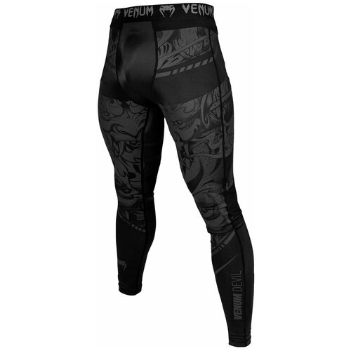 фото Тайтсы компрессионные мужские venum devil compresssion tights - black/black полиэстер черный venum-03625-114-s размер s