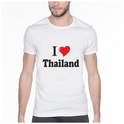 фото Футболка i love thailand. цвет: белый. размер: xl drabs