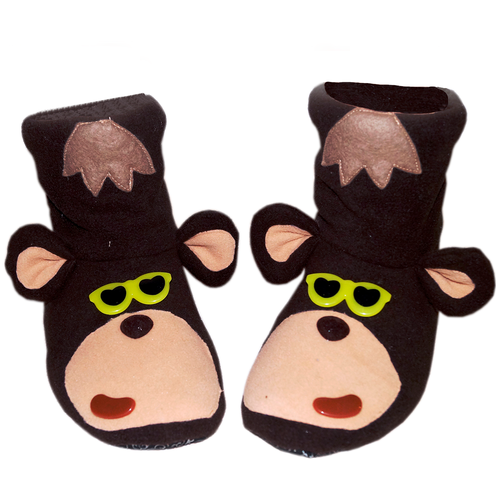 фото Тапочки обезьянки коричневые с бежевым размер 24-25 зайка-party