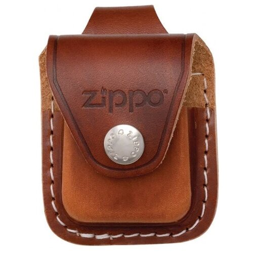 фото Zippo чехол zippo для широкой зажигалки, кожа, с кожаным фиксатором на ремень, коричневый, 57x30x75 мм