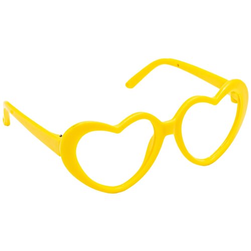 фото 28887 очки без стекла , пластик, сердце, 8,0 см , упак/1шт (желтый) sovushka