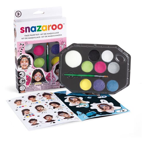 фото Snazaroo набор грима для девочек, 40 лиц, 8 цветов х 2 мл, аксессуары