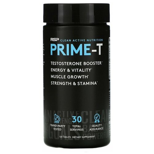 фото Rsp nutrition, prime-t, усилитель тестостерона, 120 таблеток