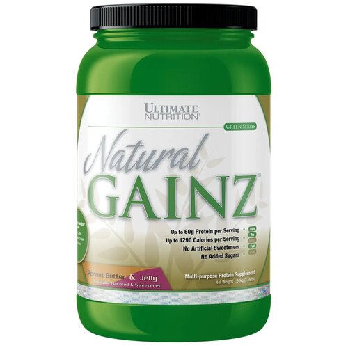 фото Гейнер ultimate nutrition natural gainz 1660 гр, арахисовое масло с джемом