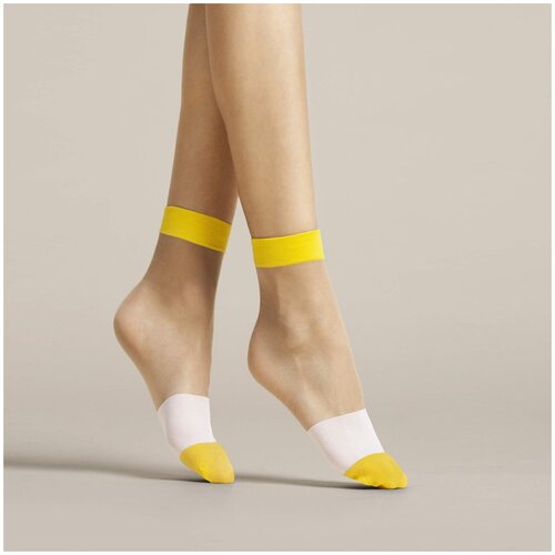 фото Женские носки fiore бело-желтые, размер un