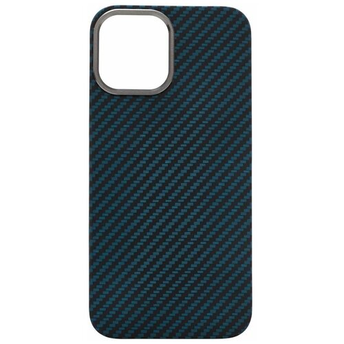 фото Кевларовый чехол dixis c ободком carbon case для iphone 12 pro max (bl12pm-cmo) матовый синий