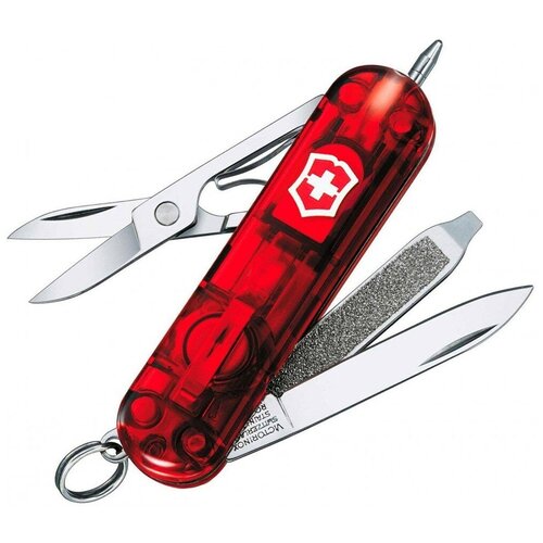 фото Victorinox нож-брелок, 58, victorinox (викторинокс) signature lite красный (red),чехол, 0.6226.t