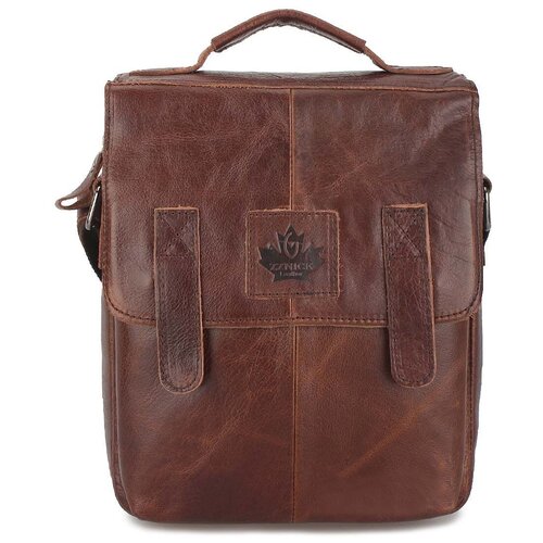 фото Мужская сумка через плечо из натуральной кожи «роланд» m1417 brown zznick