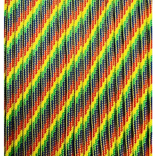 фото Papa cord паракорд 550 тёмная радуга 4мм шнур для плетения темляка, браслетов 10 метров