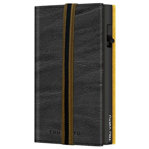 фото Кожаный кошелек tru virtu click&slide strap cross caramba с вертикальным ремешком, черный