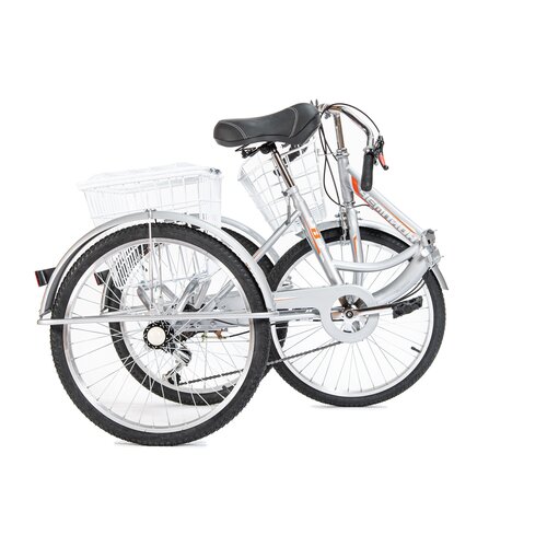 фото Трехколесный велосипед для взрослых складной чемпион 24" серебристый (требует финальной сборки) рвз