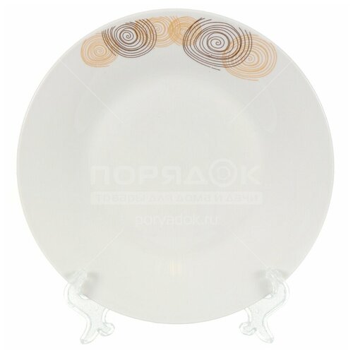 фото Тарелка десертная, керамика, 19 см, круглая, бежевые круги, daniks