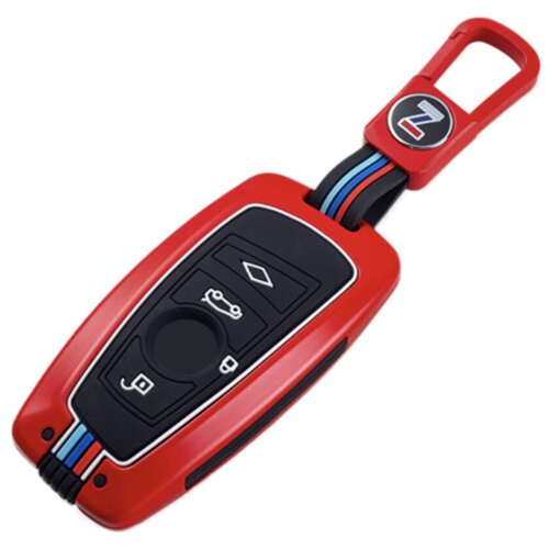 фото Чехол для ключа автомобиля bmw / бмв f серии 4 кнопки red daspart