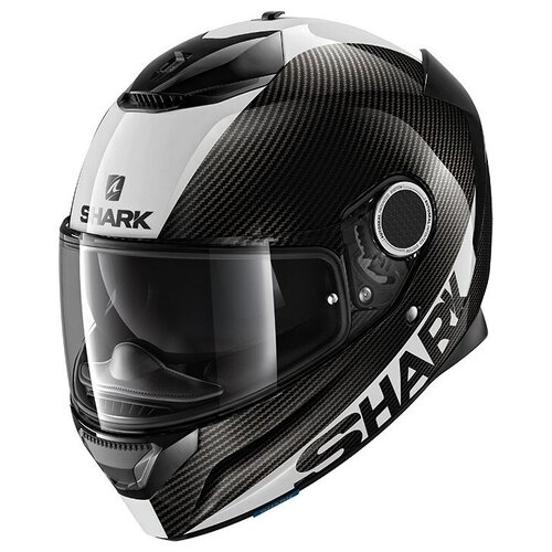 фото Шлем интеграл shark spartan carbon skin, черно-белый shark helmets