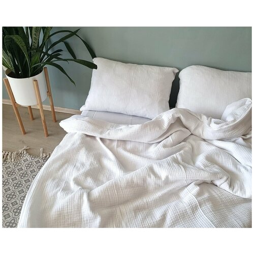 фото Утяжеленное одеяло sleepdeep 10 кг, 140х200 см, белый чехол из муслина parapete