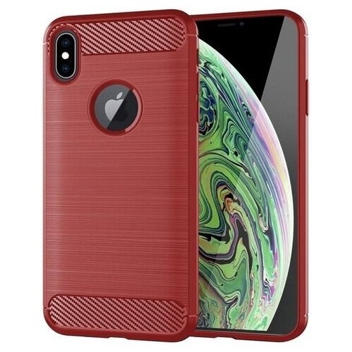 фото Чехол для iphone xs max цвет red (красный), серия carbon от caseport