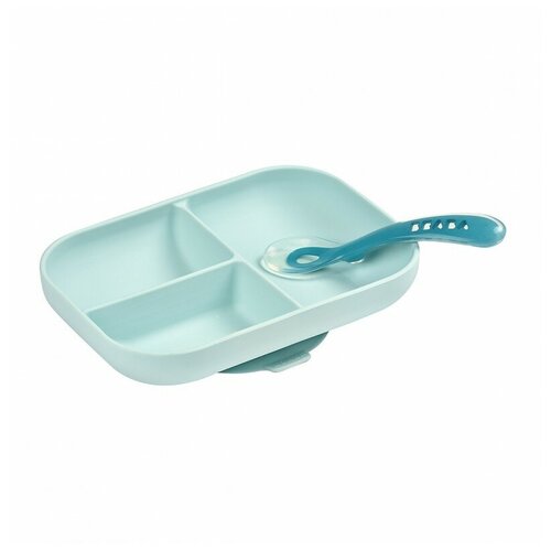 фото Beaba набор посуды: тарелка, ложка, blue