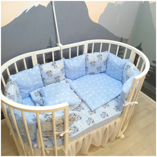 фото Комплект бортиков в детскую кроватку с одеялом mamdis для новорожденных и малышей