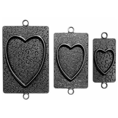 фото Набор заготовок для украшений "сердца 2", серебро, арт. mb2-006s spellbinders