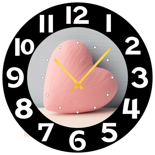 фото Svs настенные часы svs 4002028 розовое сердечко