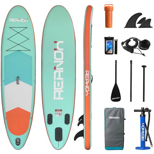 фото Доска для серфинга сапборд sup board reanox aqua 10.0 (305x76x16 см) + рюкзак, весло, насос и страховочный лиш