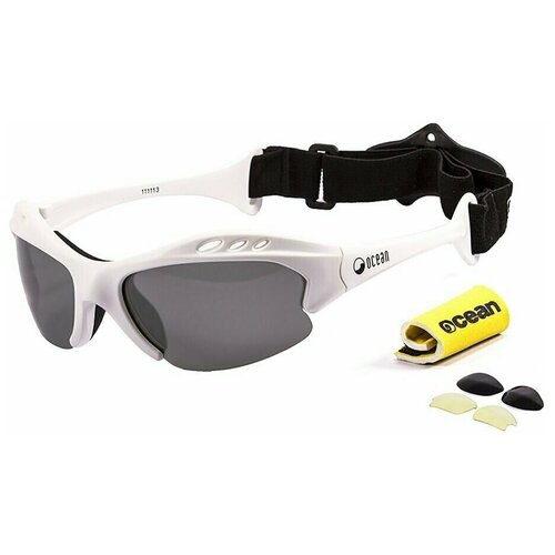 фото Спортивные очки ocean mauricio матовые белые / черные линзы