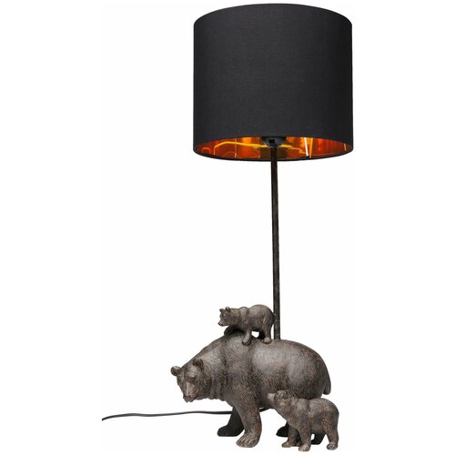 фото Kare лампа настольная bear family, коллекция "семья медведей" 23*60*24, полиэстер, хлопок, полирезин, сталь, черный