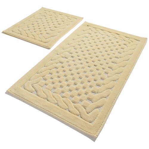 фото Набор ковриков для ванной (2шт): 60x100 см, 50x60 см, бежевый, 8694578912143 chilai home
